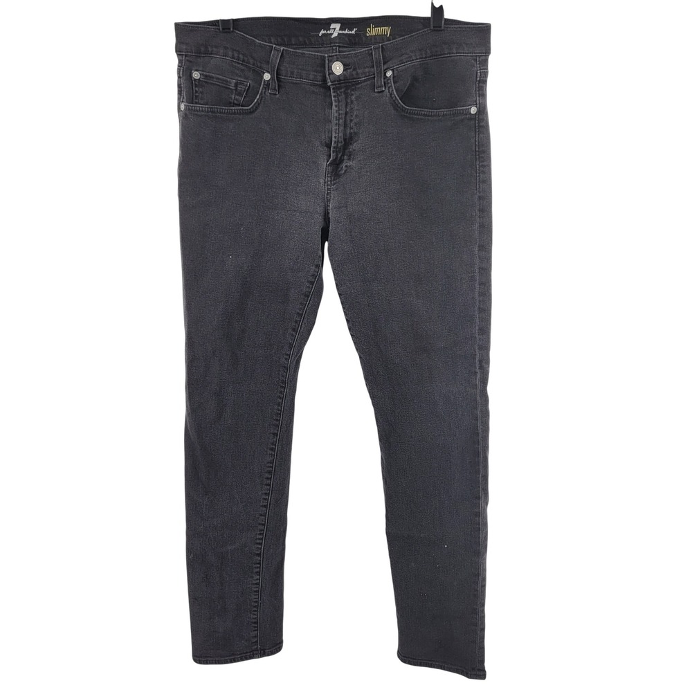 7 For All Mankind Slimmy Jeans 36 Gray Slim Straight Denim Mens Seven‎